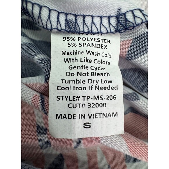 PerSeption Concept Sleeveless Blouse Tropical Print Women's Size S Blue Pink - Picture 6 of 7